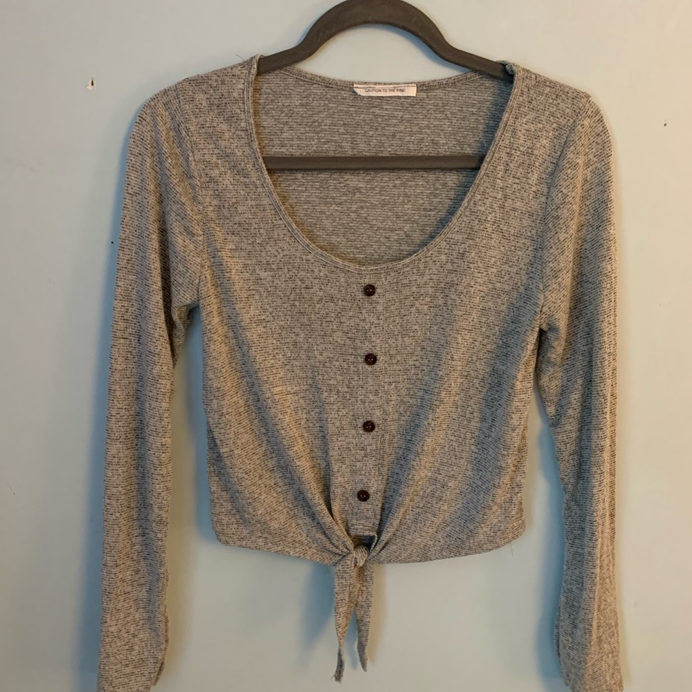 Gray button up Sweater